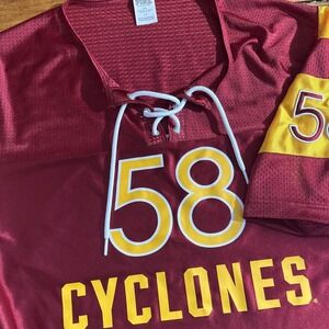 Iowa State Cyclones Jersey Women Large Red Yellow Victoria's Secret Pink #58 ISU